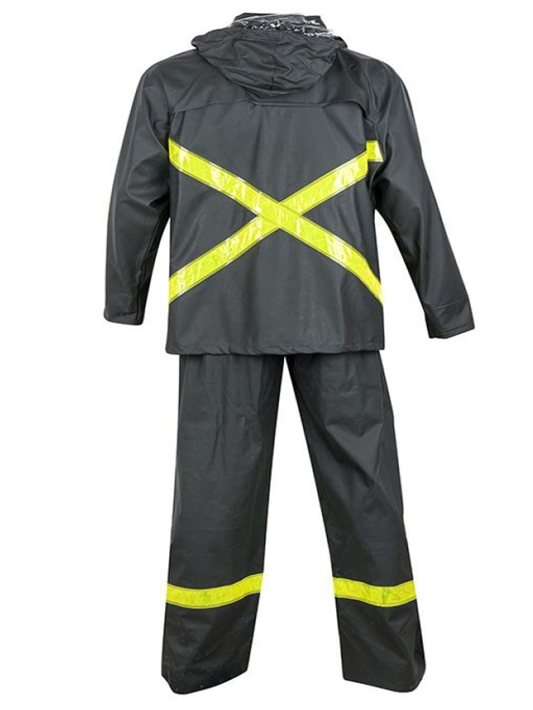 traje de agua pu c/reflectante vial verde