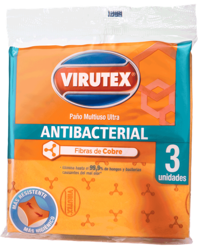 PAÑO MULTIUSO COBRE VIRUTEX (PACK 3 UNIDADES)