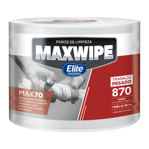 [TOALLA] MAXWIPE TRABAJO PESADO BOBINA 750 UNIDADES